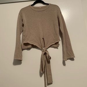 Cropped Tie Sweater
